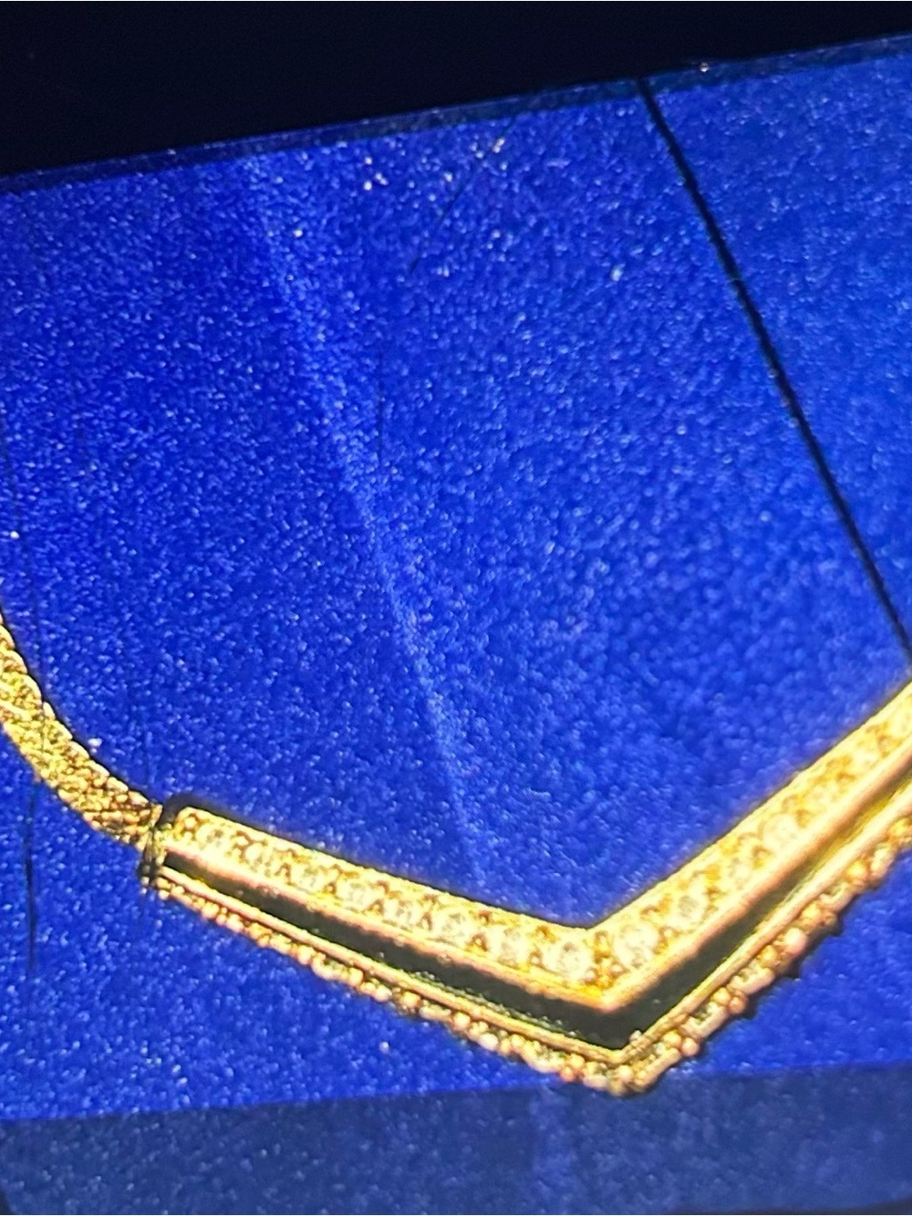 Vintage signed SWAROVSKI Gold-plated + Black Chevron, Necklace 16 in.